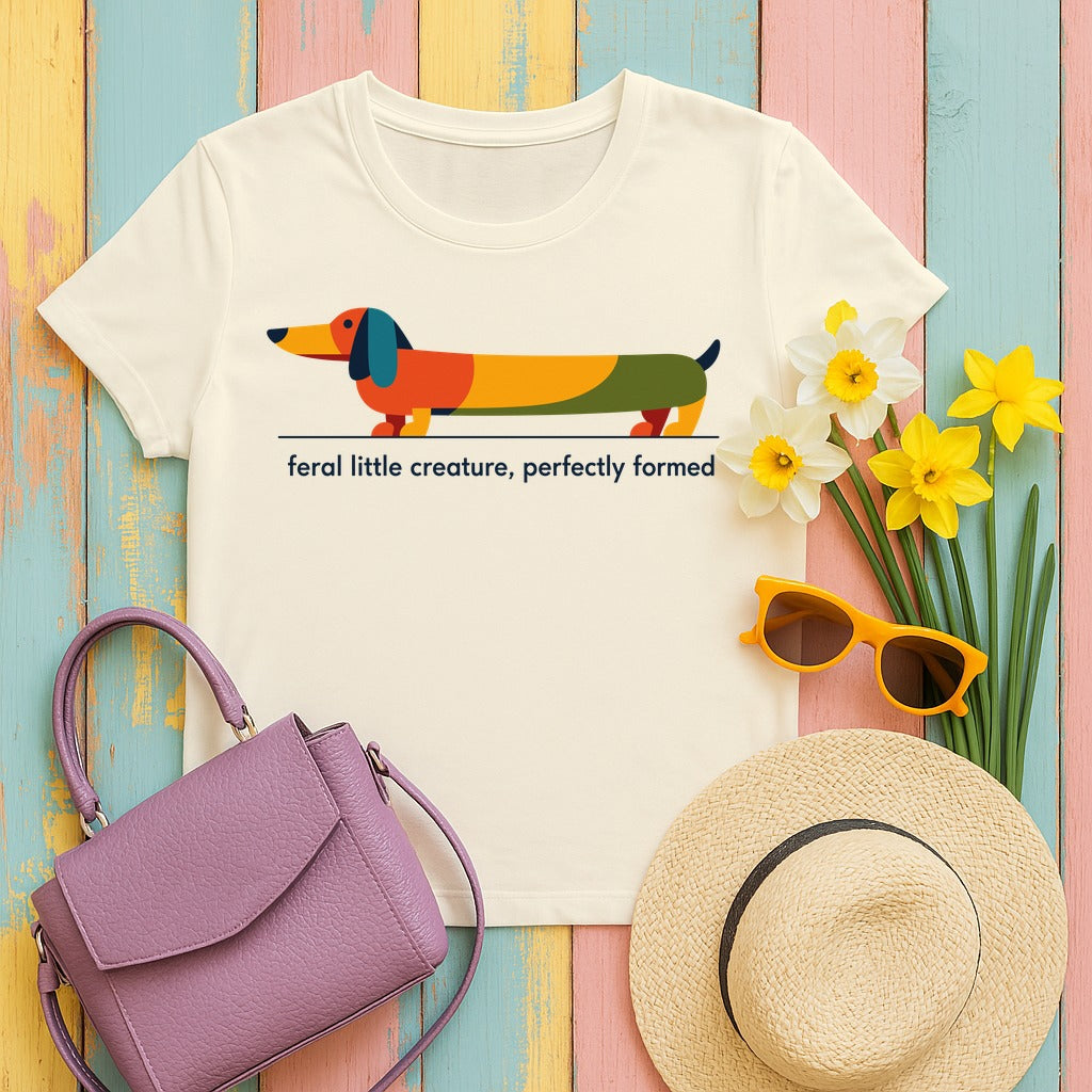Dachshund — Feral Creature Perfectly Formed Doxie T-Shirt in Natural