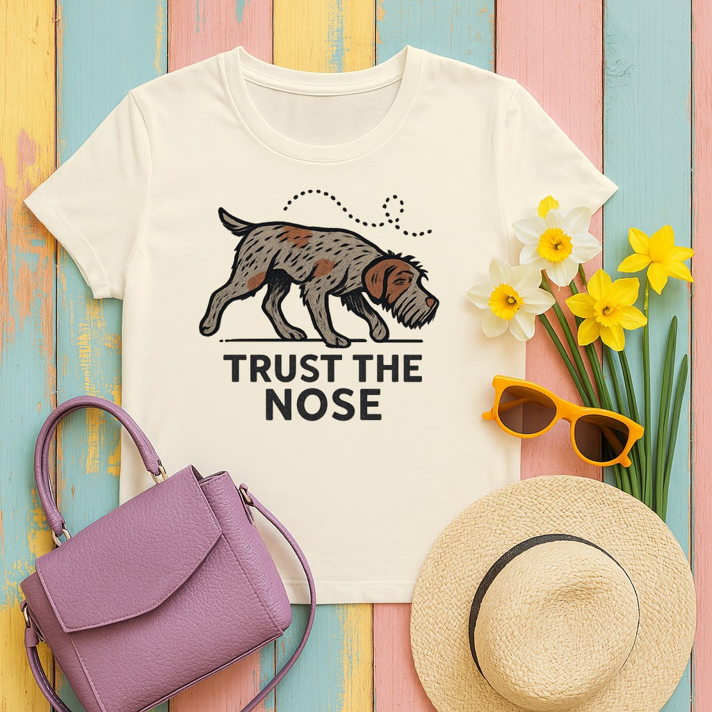 Wirehaired Pointing Griffon Trust the Nose T-shirt in Natural