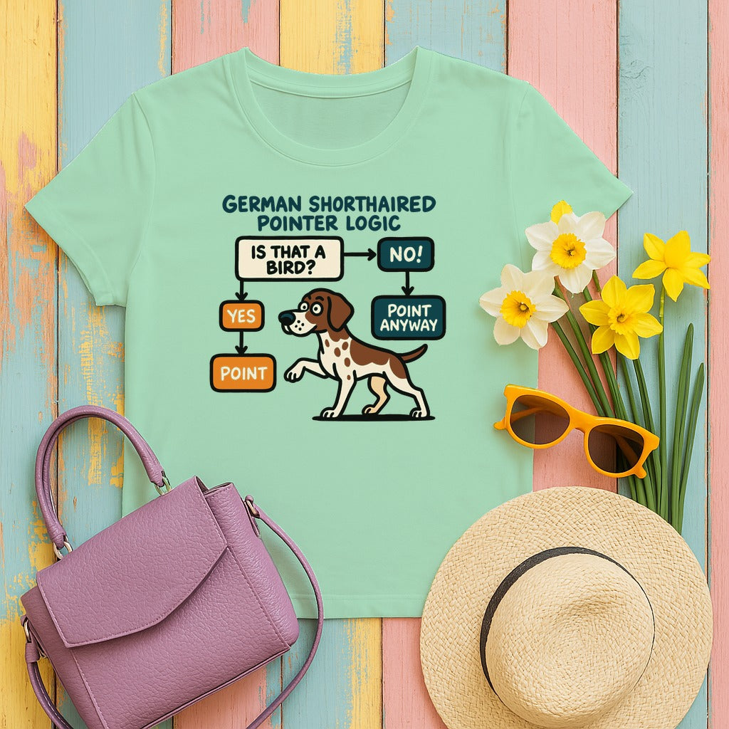 German Shorthaired Pointer Logic T-shirt in Mint Green