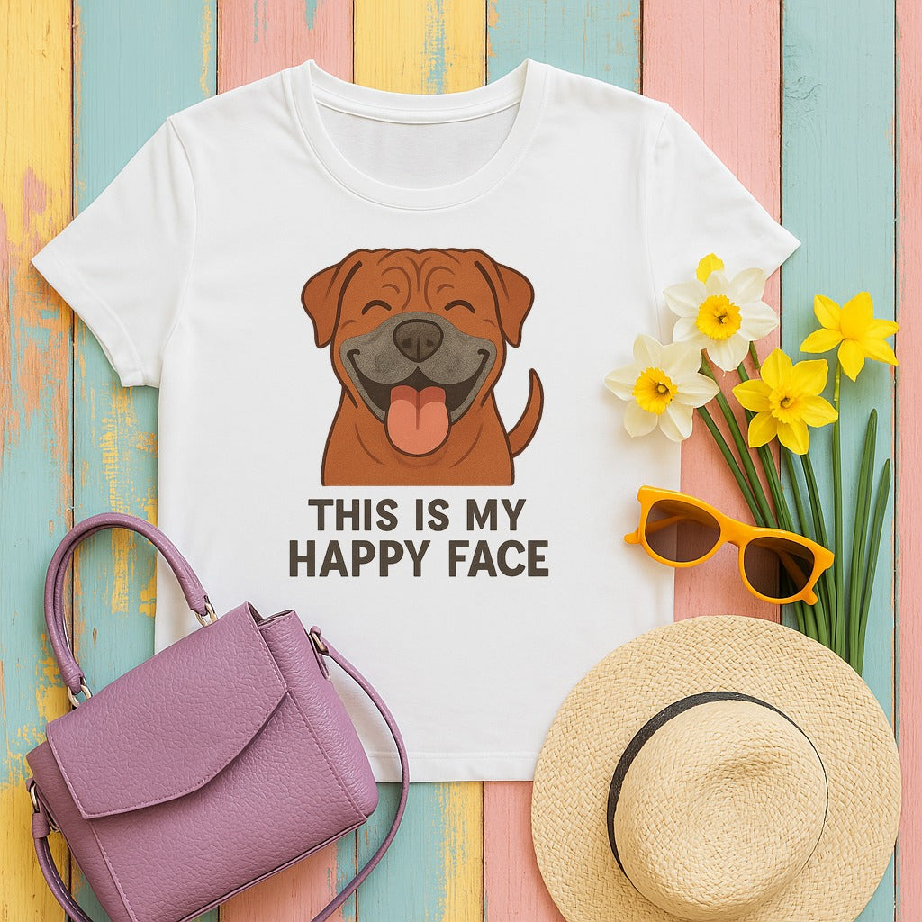 Cane Corso This Is My Happy Face Tee in White