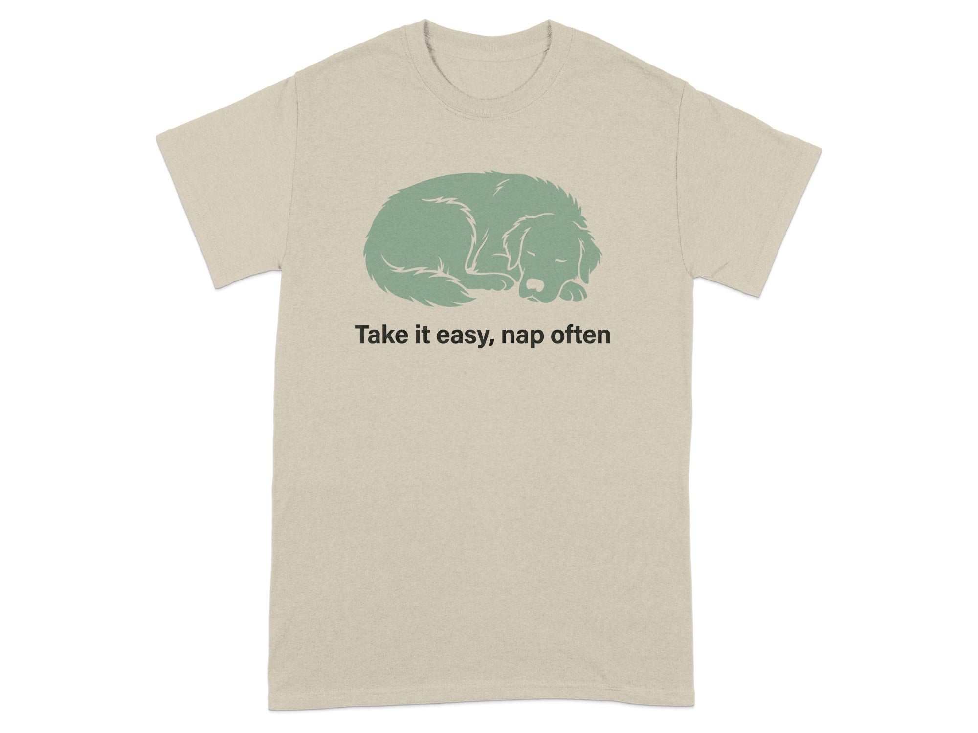 Take it easy nap often shirt with sleeping dog design