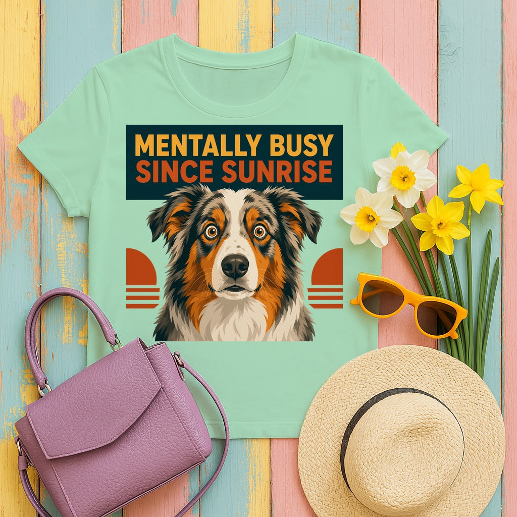 The Mentally Busy Aussie T-Shirt in Mint Green