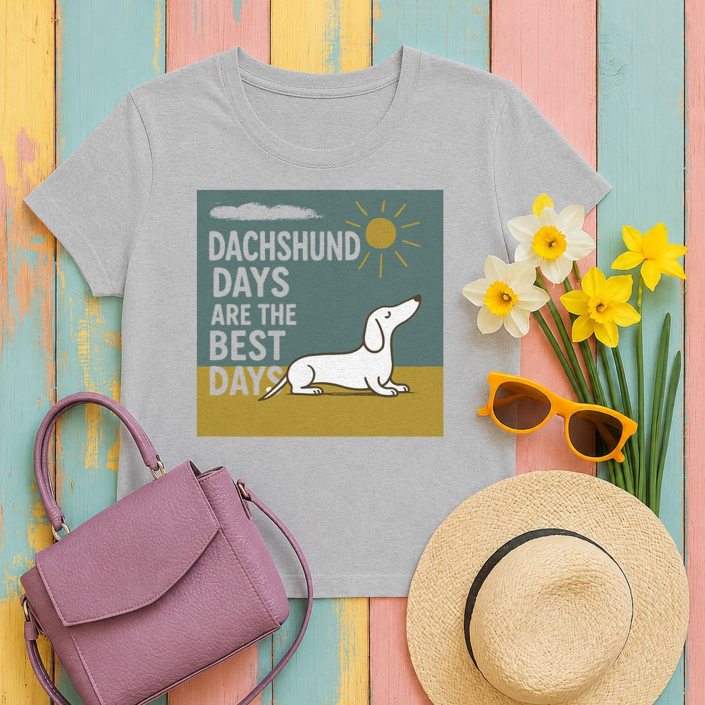 Radiant Dachshund Days T-Shirt in Sport Grey