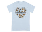 Heart shape of German Shepherd dogs and paw prints with "SHEPHERDAHOLIC" text.