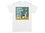 Beagle Days are the Best Days text with a beagle sitting under a sun.