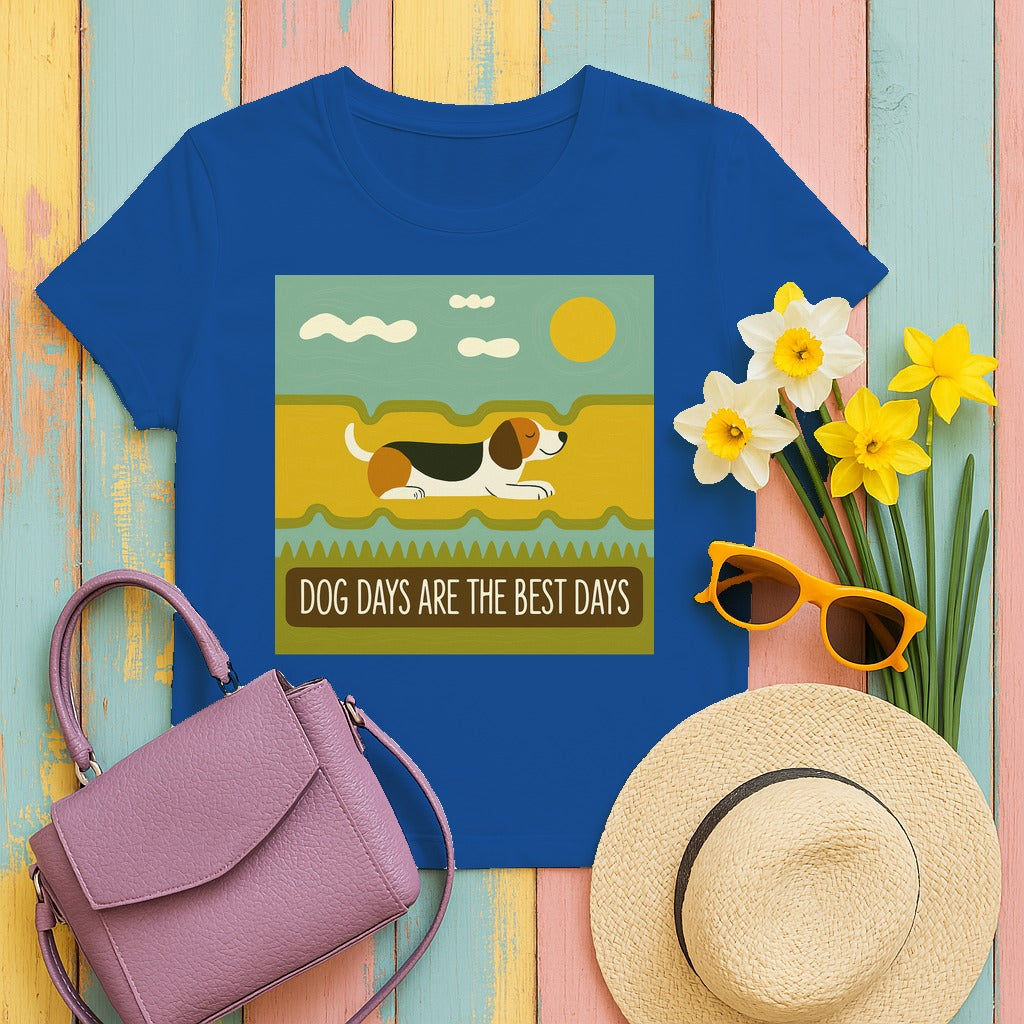 Dog Days Relaxing Beagle T-Shirt in Royal