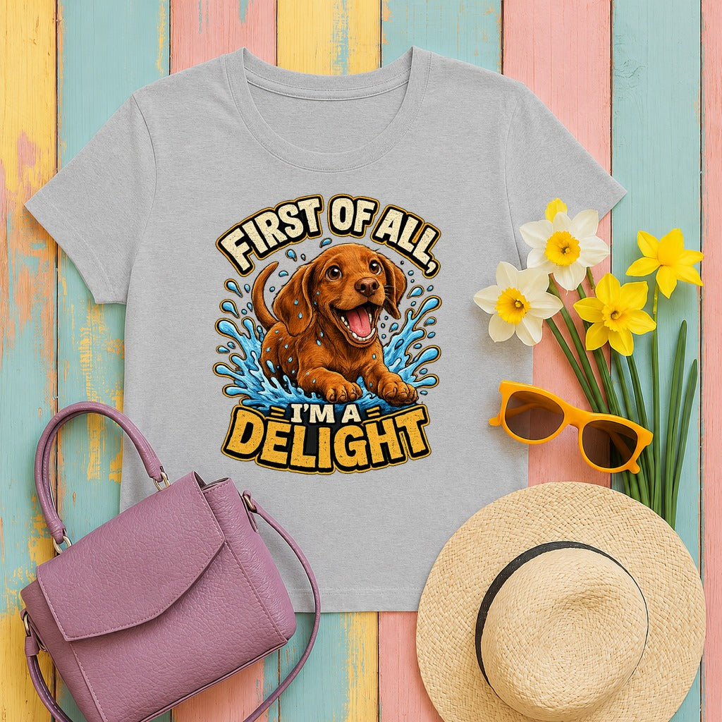 Sassy Vizsla Delight T-Shirt in Sport Grey