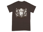 Brown t-shirt with a dachshund illustration and text "Sorry I'm late, I was crashing out."