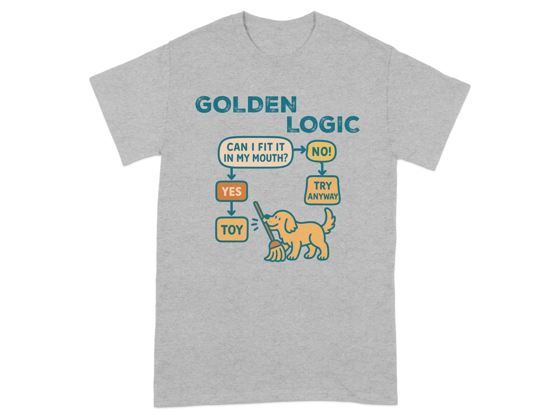 Golden Logic Can I Fit It In My Mouth Flowchart T-Shirt T-shirt