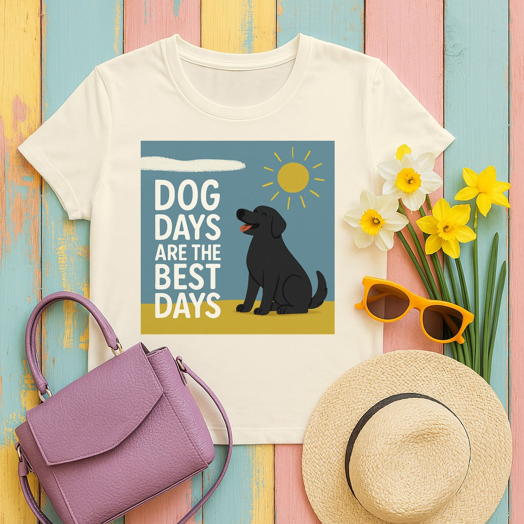 Dog Days Happy Black Lab T-Shirt in Natural