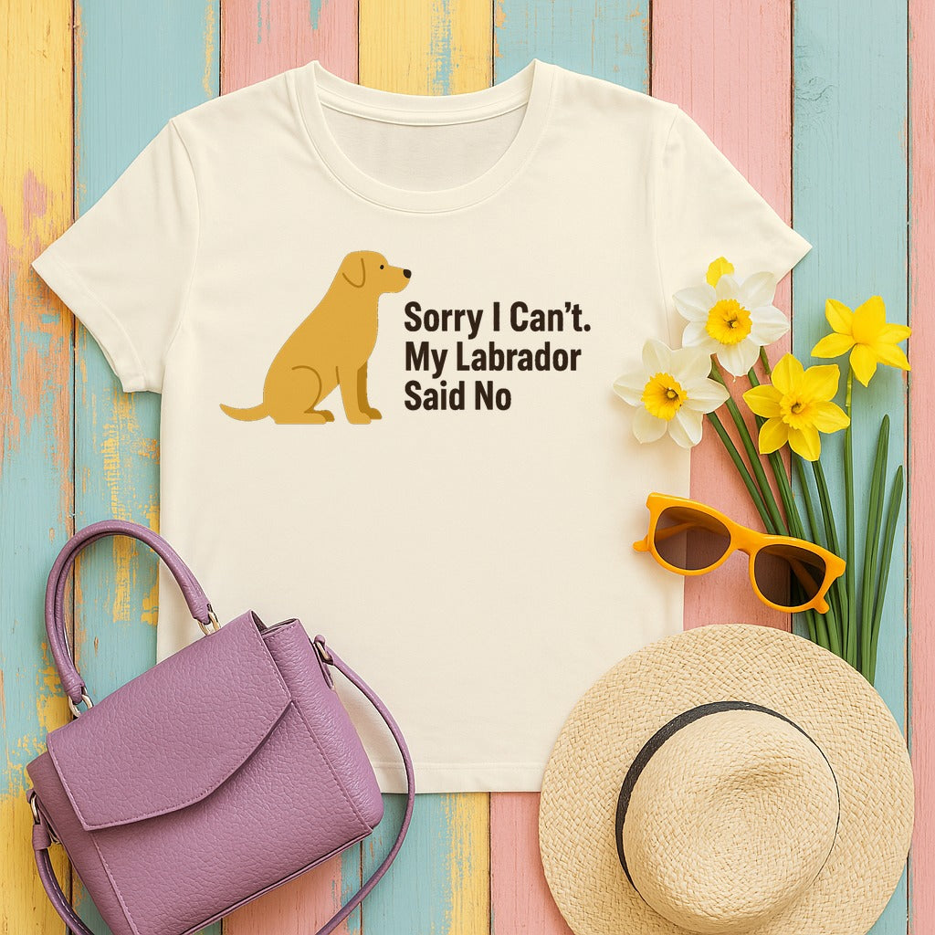 Sorry I Cant Yellow Labrador T-Shirt in Natural