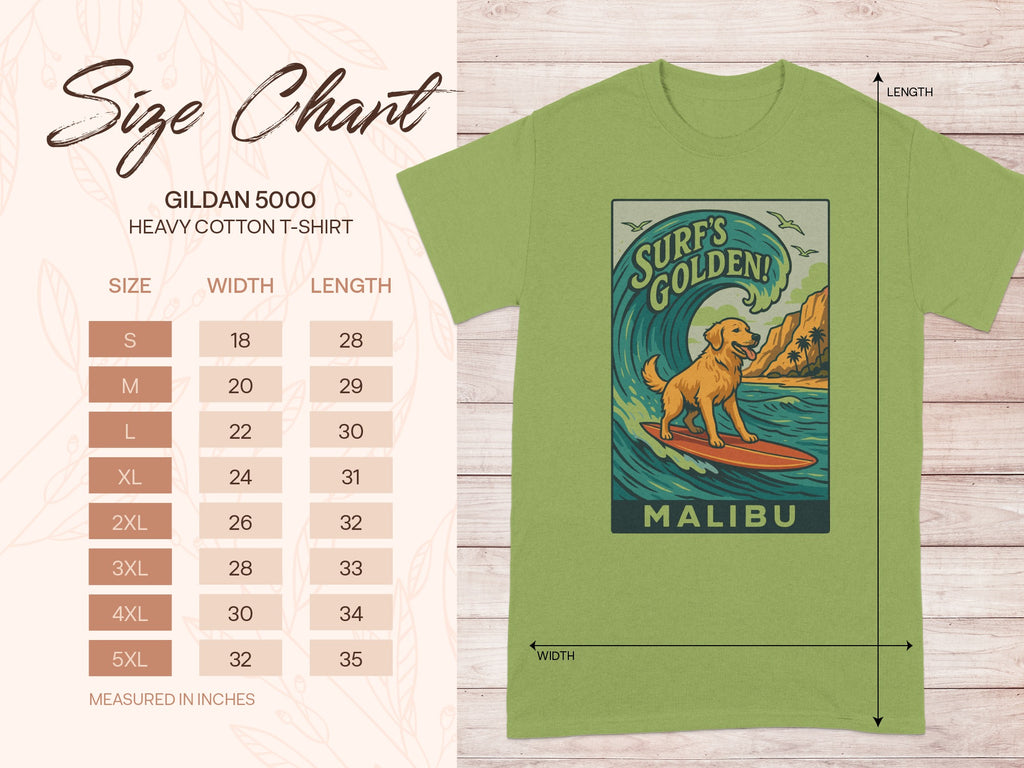 Surf's Golden Malibu Dog T-Shirt