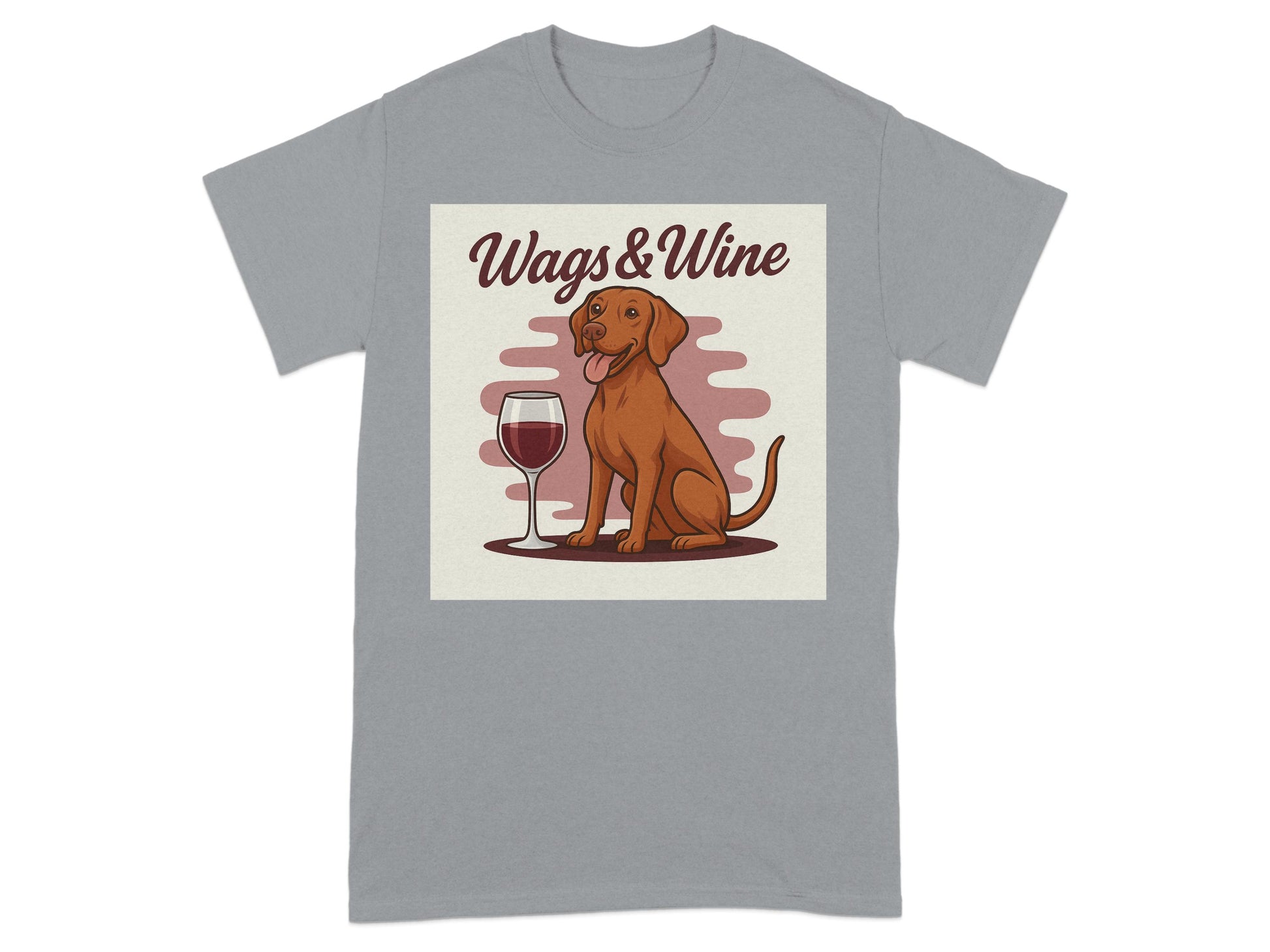 Wags and Wine Dog with Wine Glass Graphic Shirt product