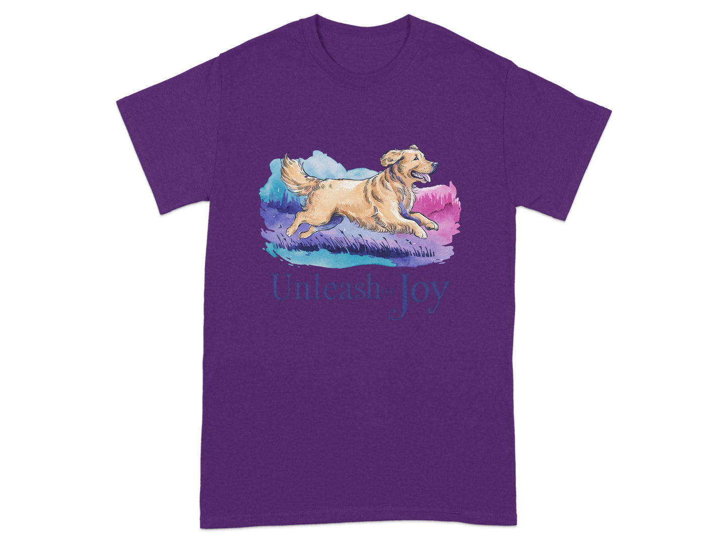 Unleash Joy Purple Dog Graphic Printed T-Shirt product type