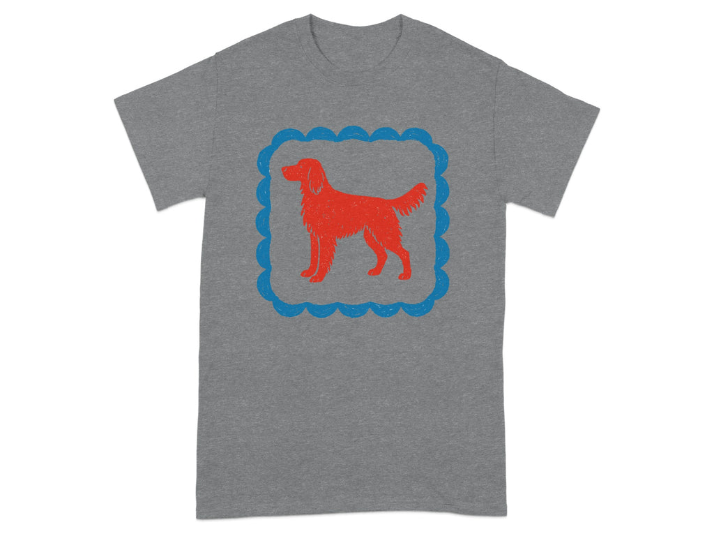 Unique Grey T-Shirt With Red Dog Print Design