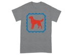 Unique Grey T-Shirt With Red Dog Print Design