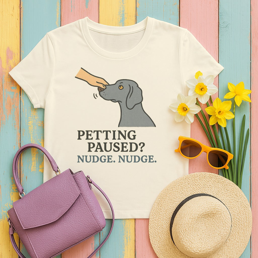 Weimaraner Nudge Nudge Tee in Natural