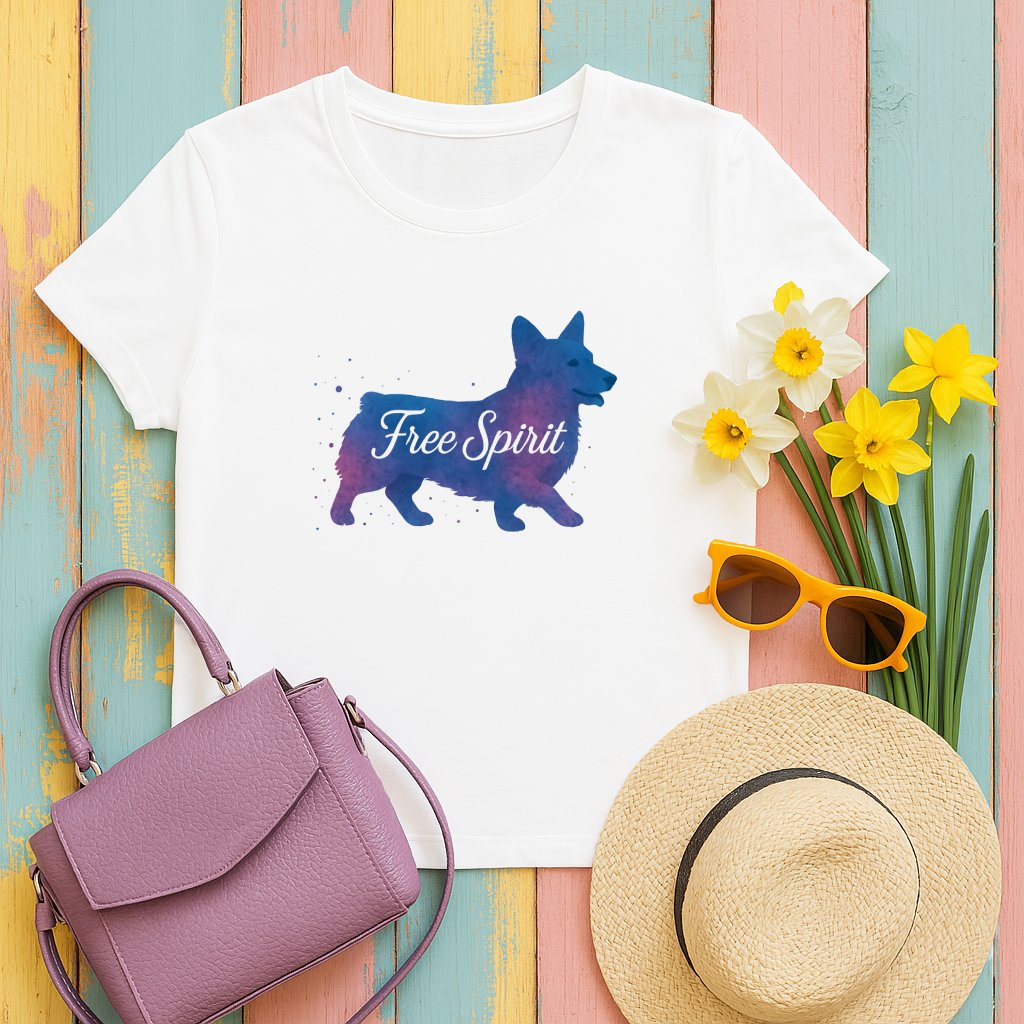 Free Spirit Corgi Graphic Tee Casual Apparel product type