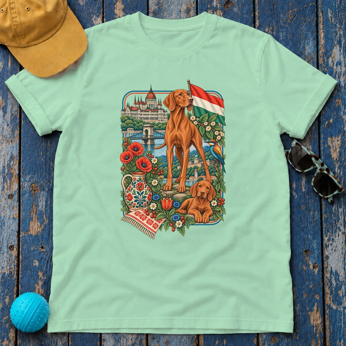Vizsla Hungary Heritage T-Shirt in Mint