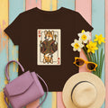 Corgi King Playing Card T-Shirt in Dark Chocolate