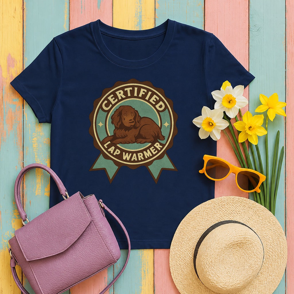 Boykin Spaniel Certified Lap Warmer T-shirt in Navy