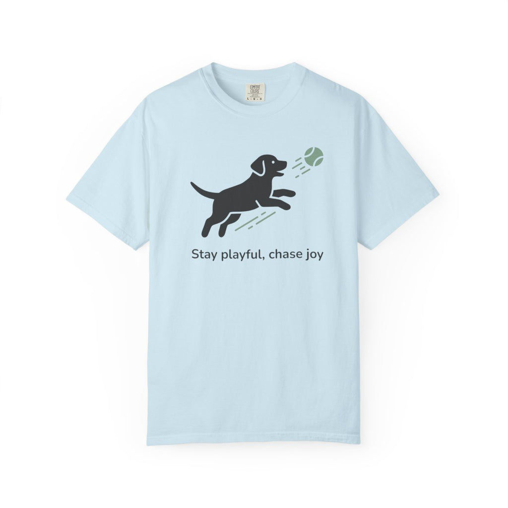 Stay playful chase joy dog with ball T-shirt
