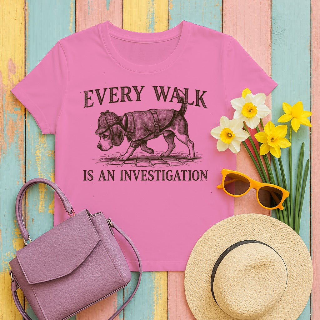 Beagle Every Walk Investigation T-shirt in Azalea
