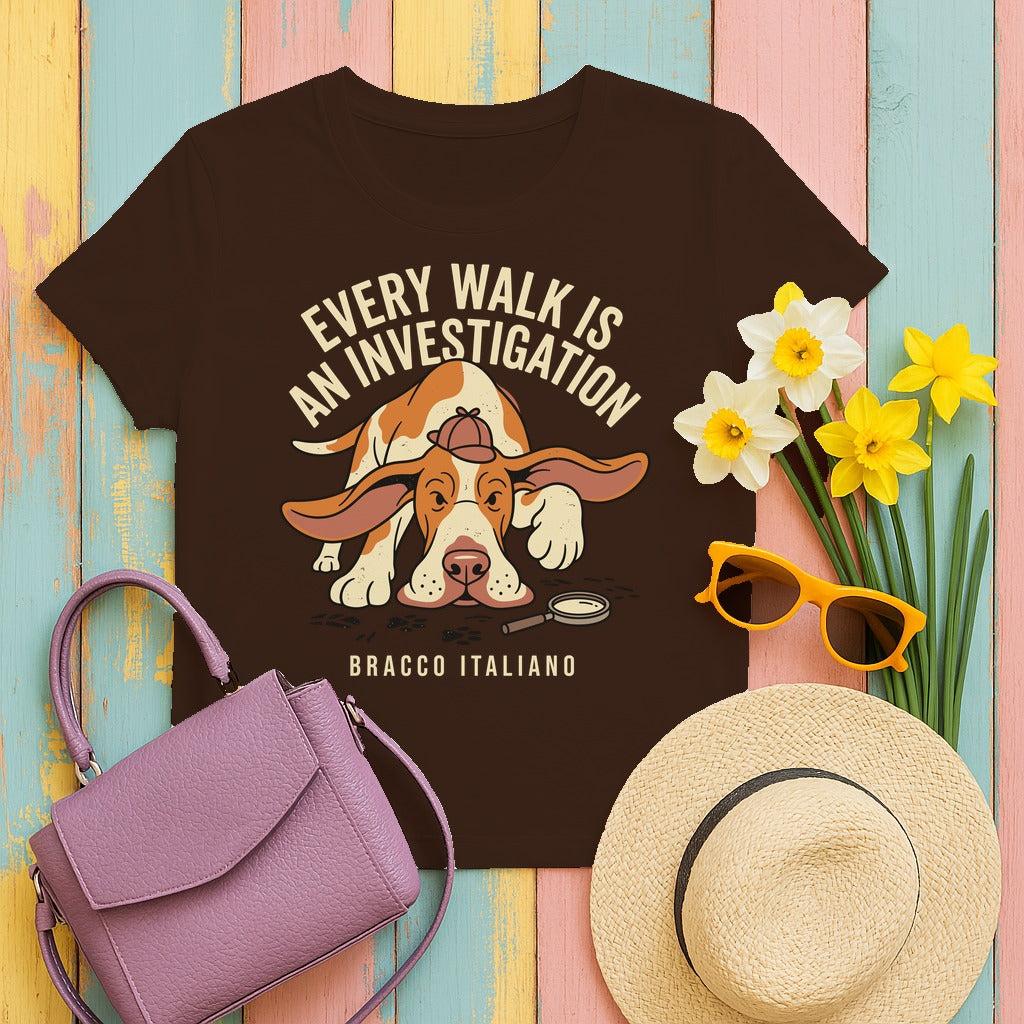 Bracco Italiano Sleuth T-shirt in Dark Chocolate