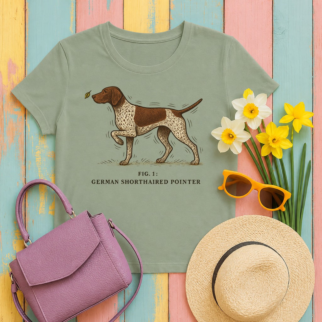 German Shorthaired Pointer Maximum Vibration T-shirt in Sage