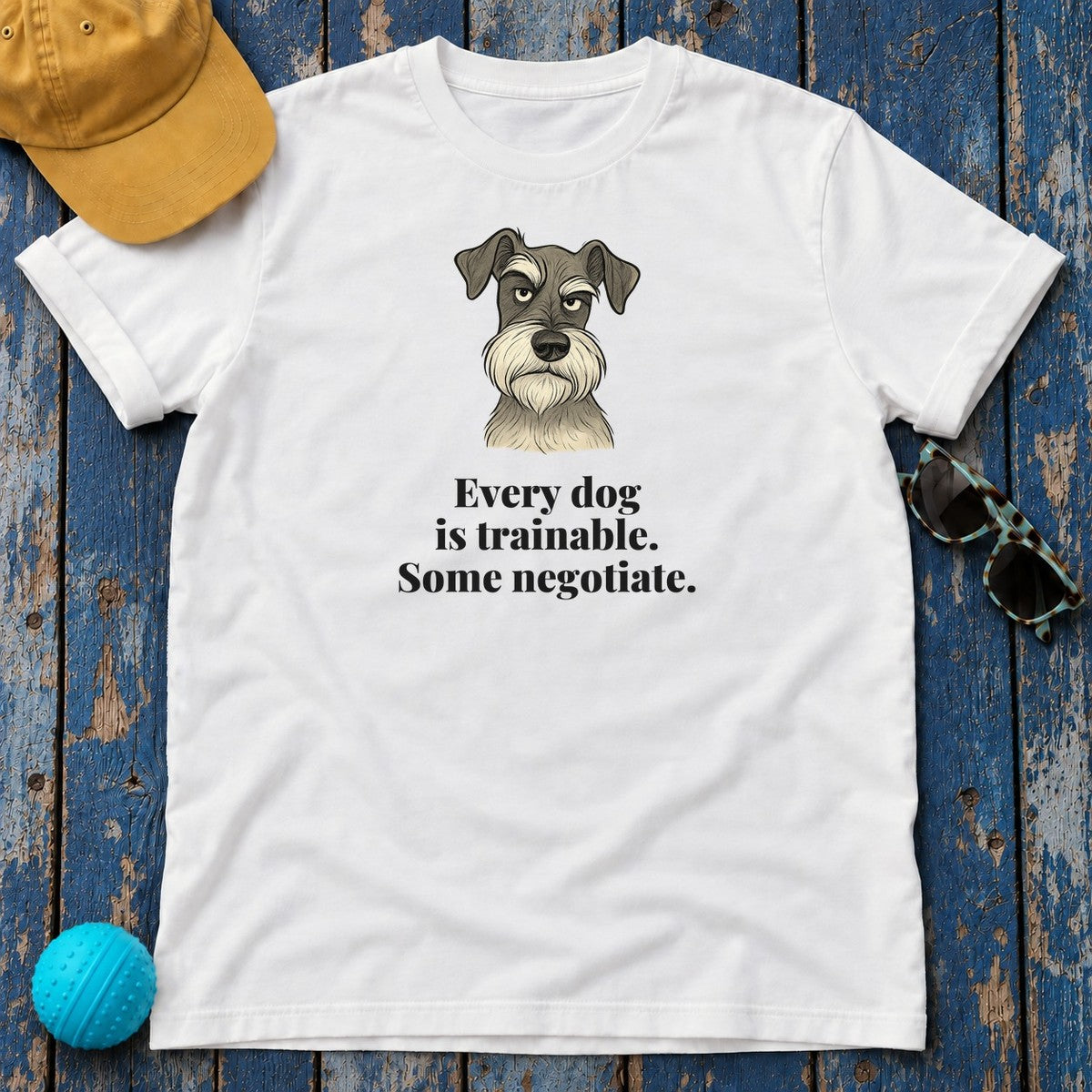 Schnauzer Some Negotiate Tee in White