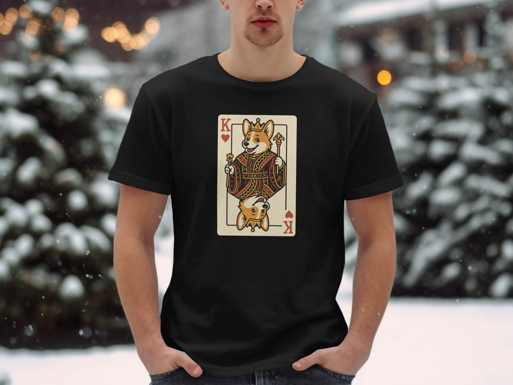 Corgi King Print Perfect Casual Everyday T-Shirt