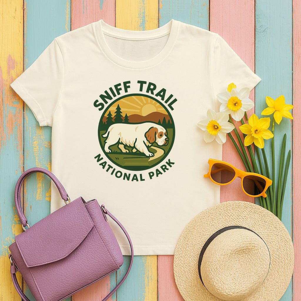 Clumber Sniff Trail National Park Tee in Natural