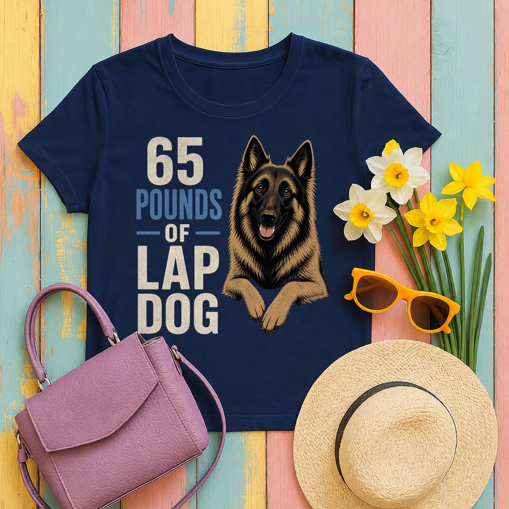 65 Pounds of Lap Dog Tervuren T-shirt in Navy