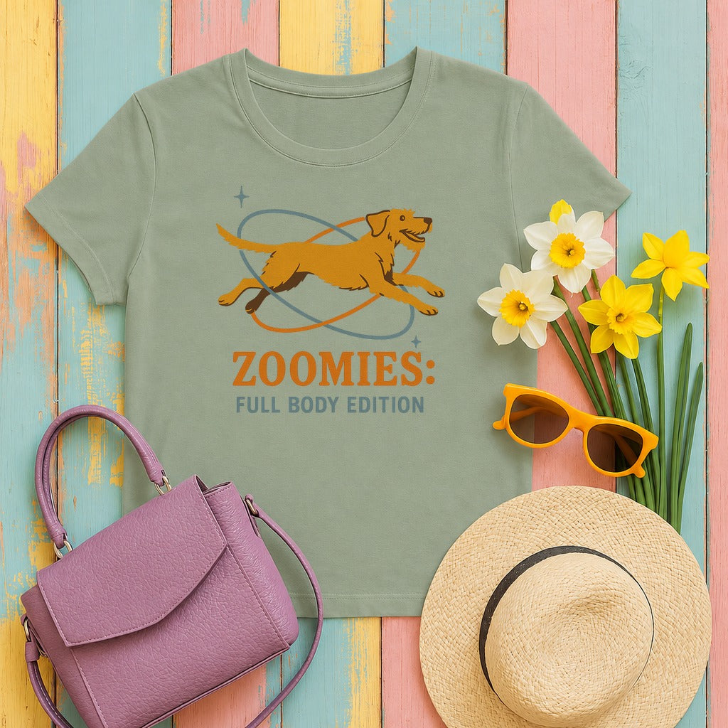 Wirehaired Vizsla Zoomies Full Body Edition Tee in Sage