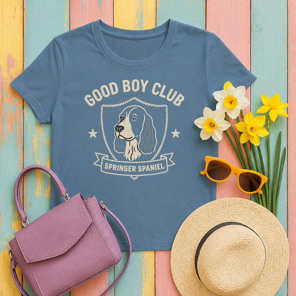 Springer Good Boy Club Tee in Steel Blue
