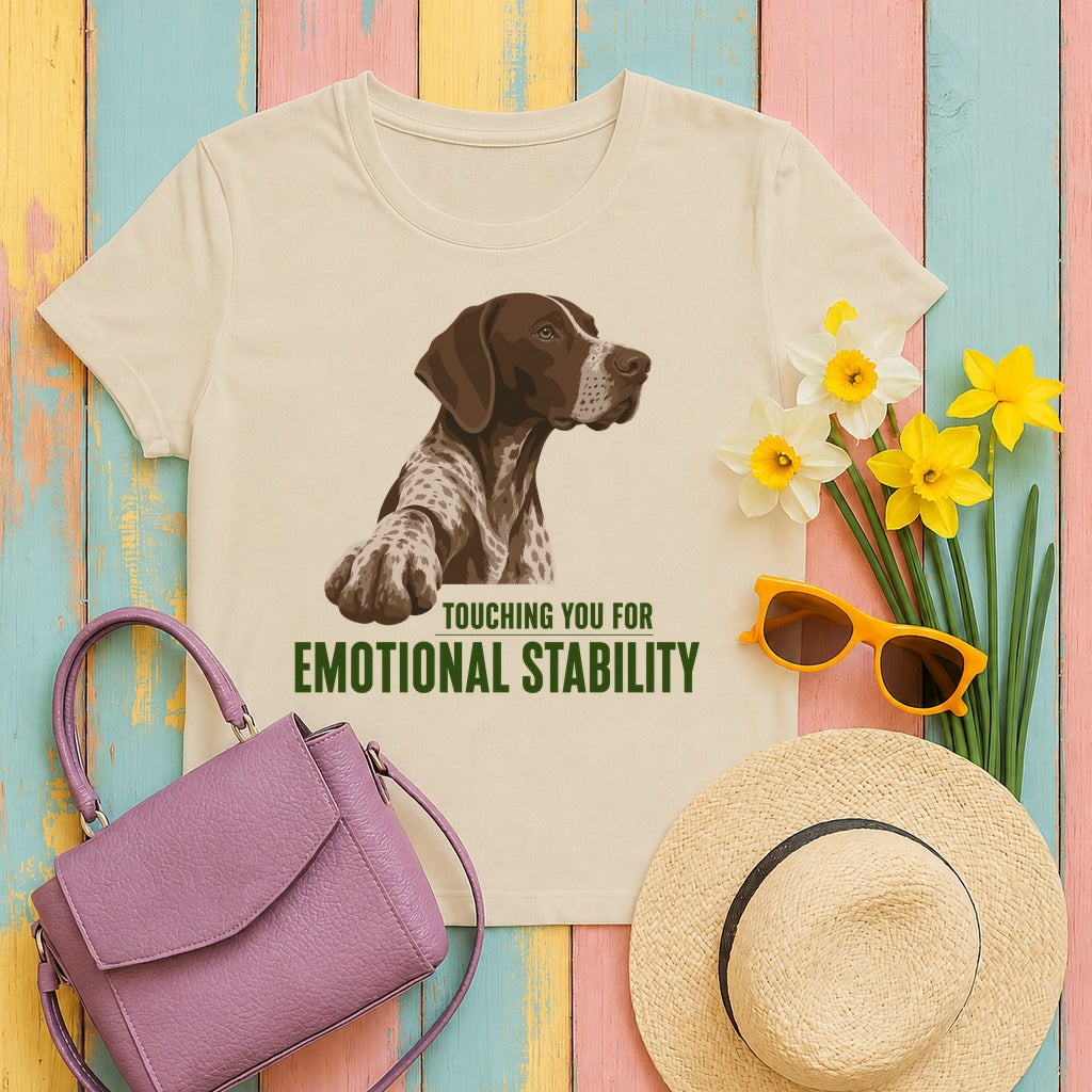 Emotional Stability German Shorthaired Pointer T-Shirt in Sand