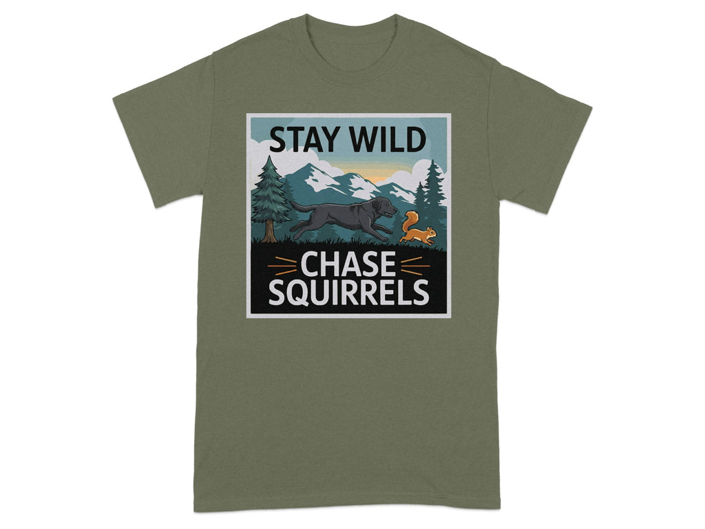 Stay Wild Chase Squirrels Graphic T-Shirt