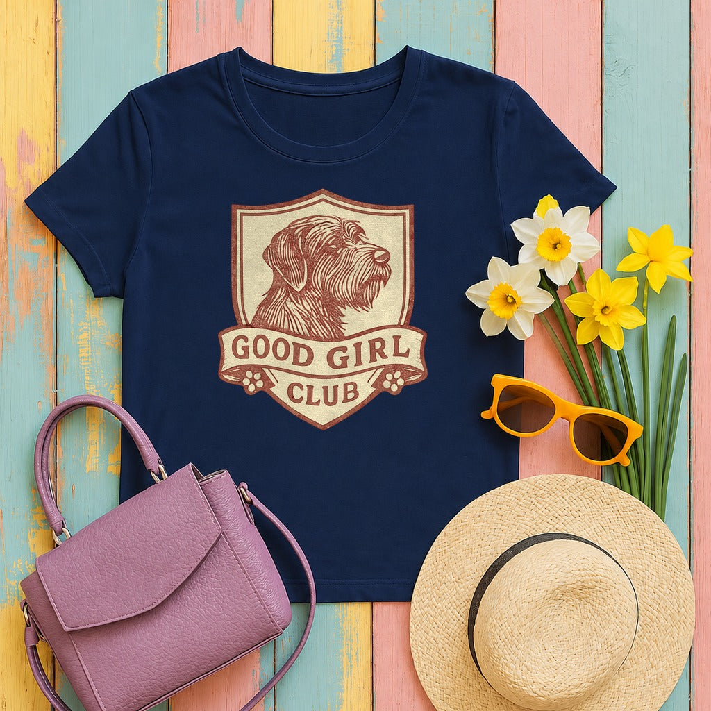 Wirehaired Pointing Griffon Good Girl Club T-shirt in Navy