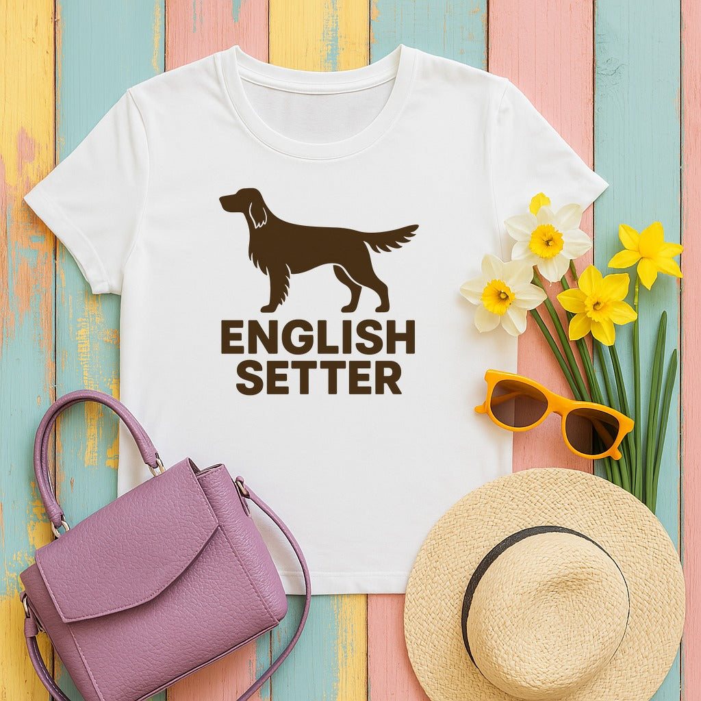 English Setter Silhouette Tee in White
