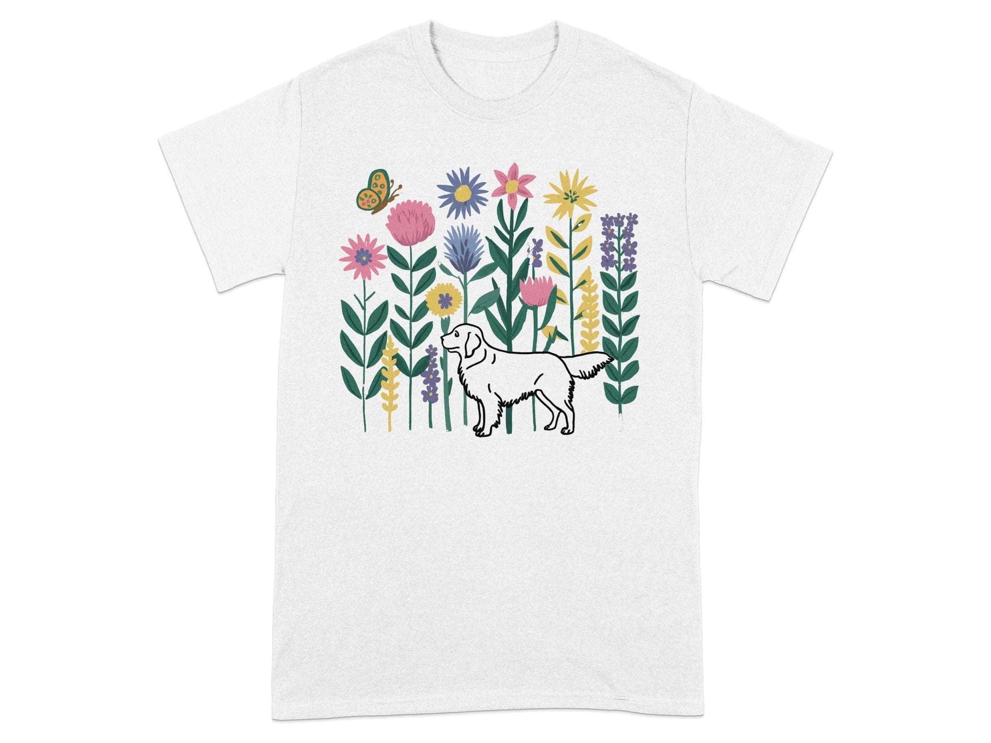 Colorful Garden Graphic Dog Design T-shirt product type