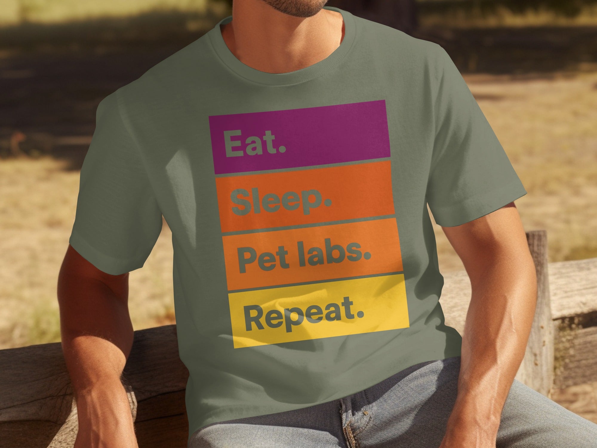 Eat Sleep Pet Labs Repeat Graphic T-Shirt
