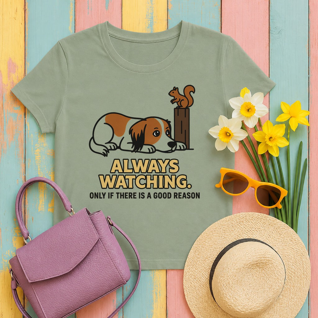 Kooikerhondje Always Watching Tee in Sage