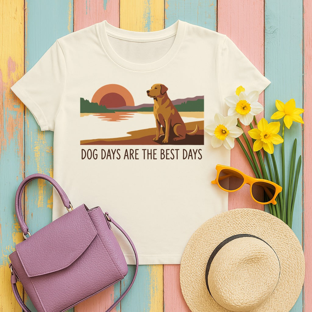 Dog Days Yellow Lab T-Shirt in Ivory