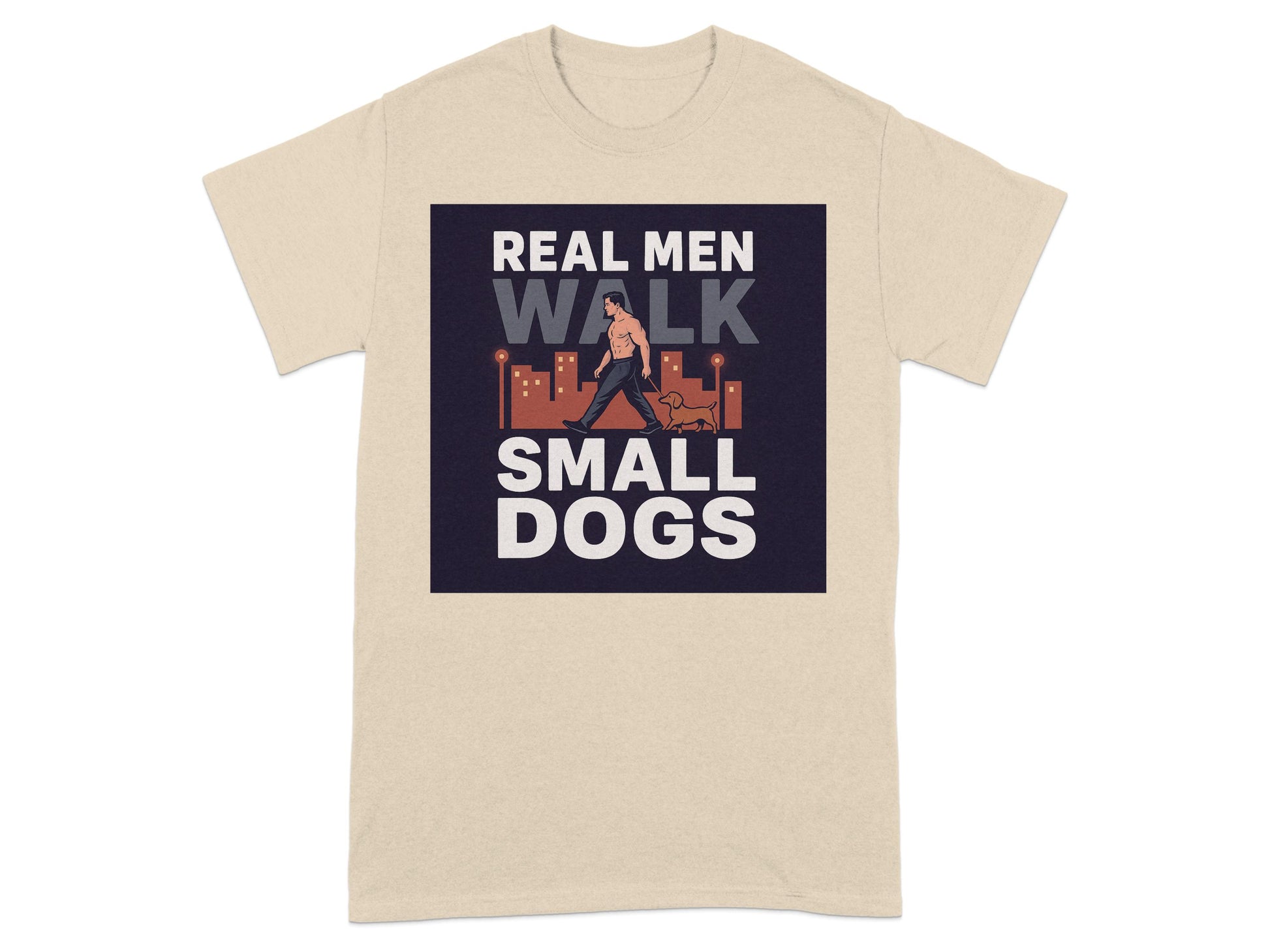 Real Men Walk Small Dogs Graphic T-Shirt product type