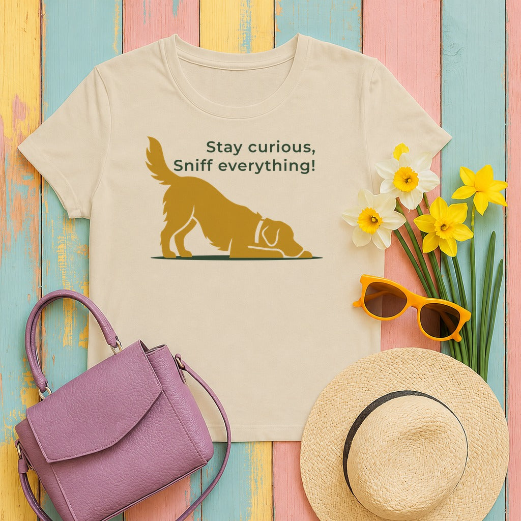 Curious Canine Spirit T-Shirt in Sand