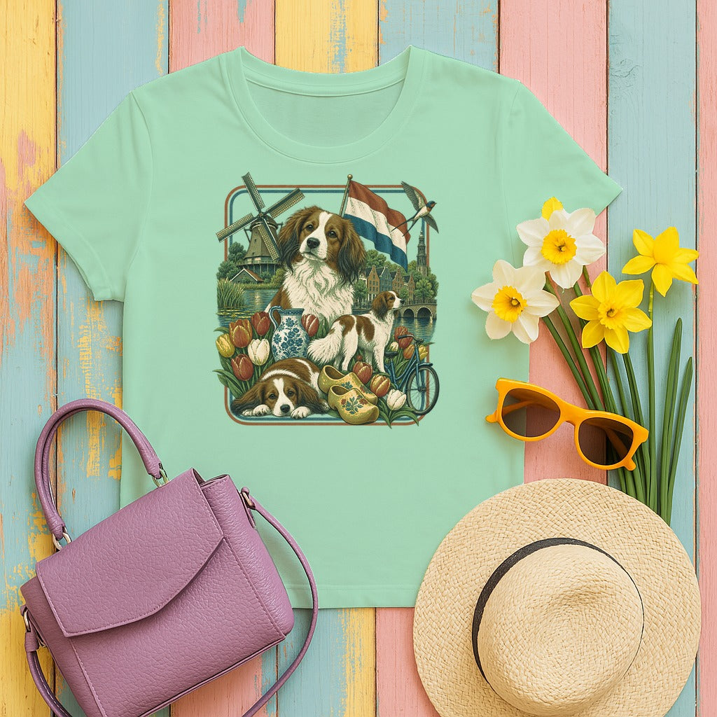 Kooikerhondje Netherlands Heritage tee, Mint