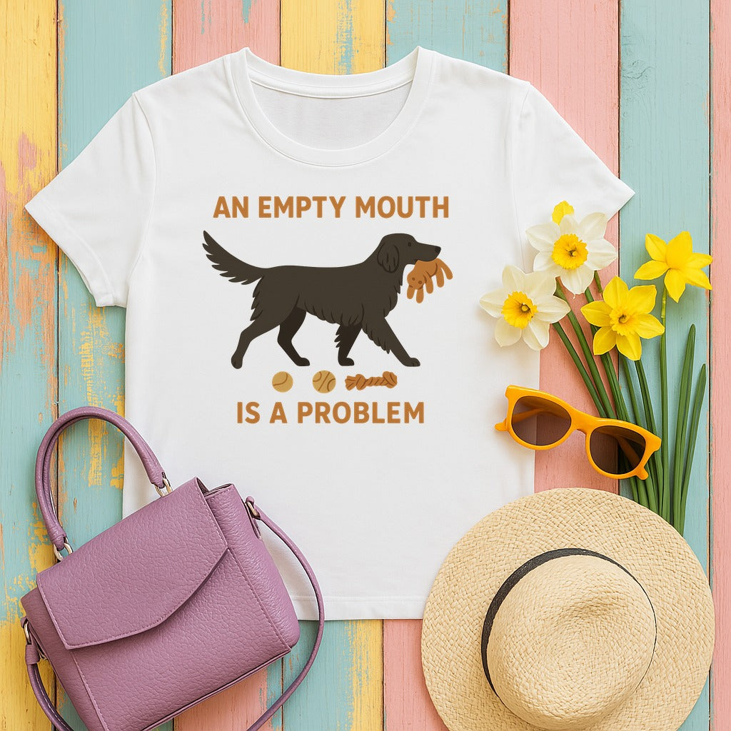 Flat-Coat An Empty Mouth Is a Problem Tee in White