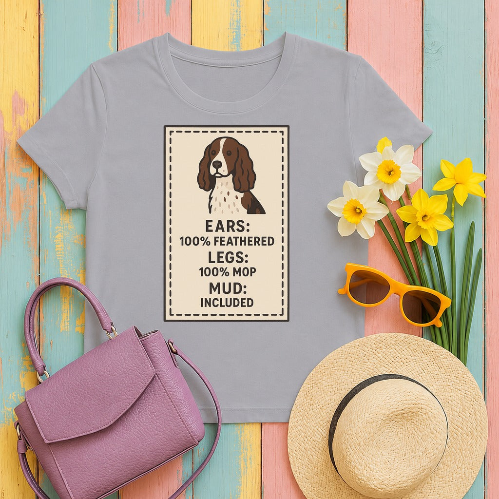english springer spaniel care-label tee flat lay hero