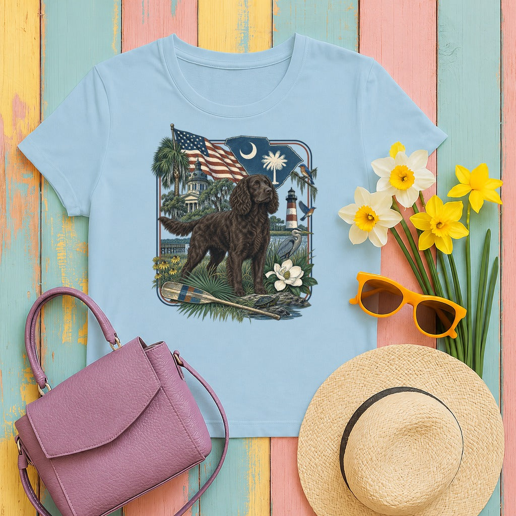 Boykin Spaniel South Carolina Heritage tee, Light Blue