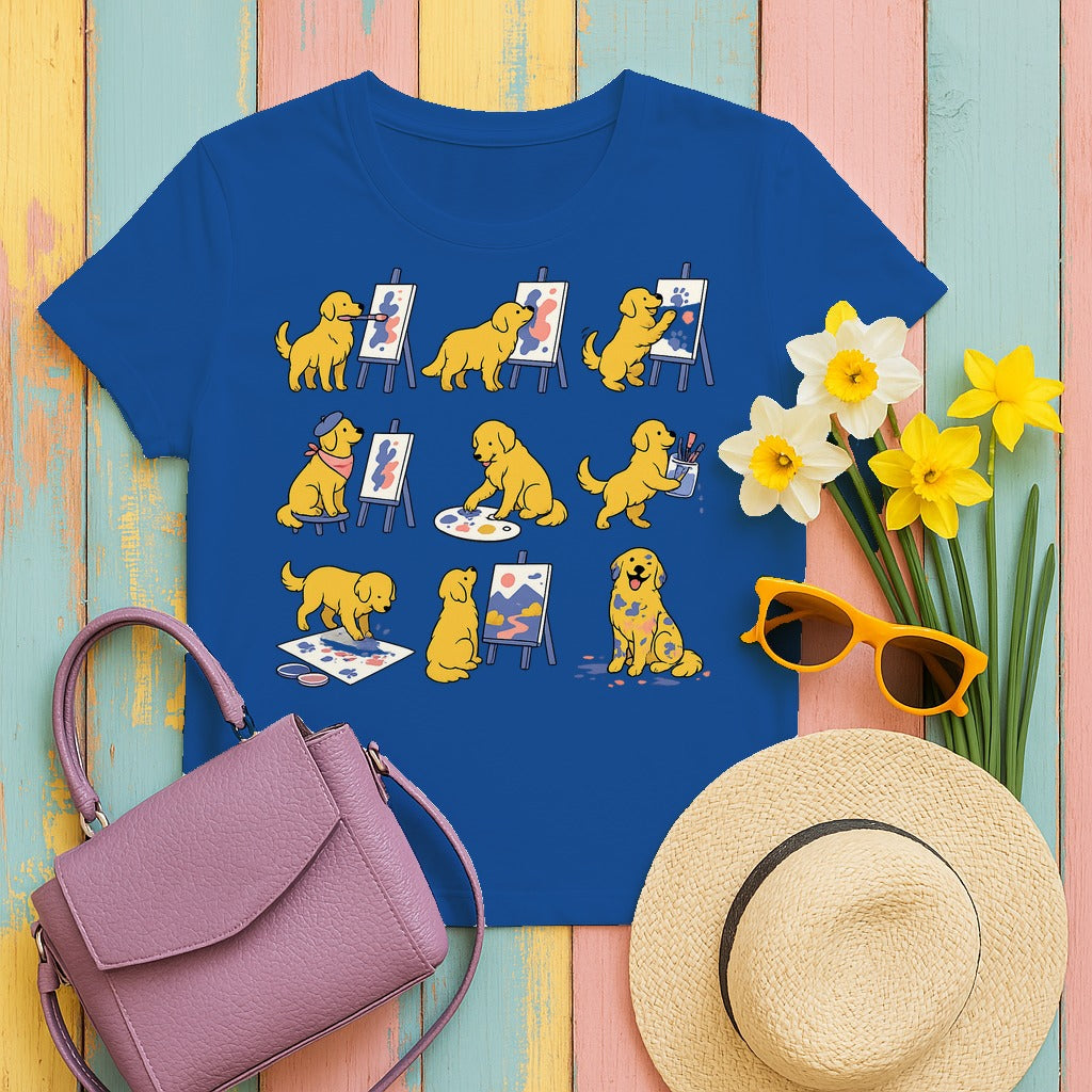 Golden Retriever Artisan T-shirt in Royal
